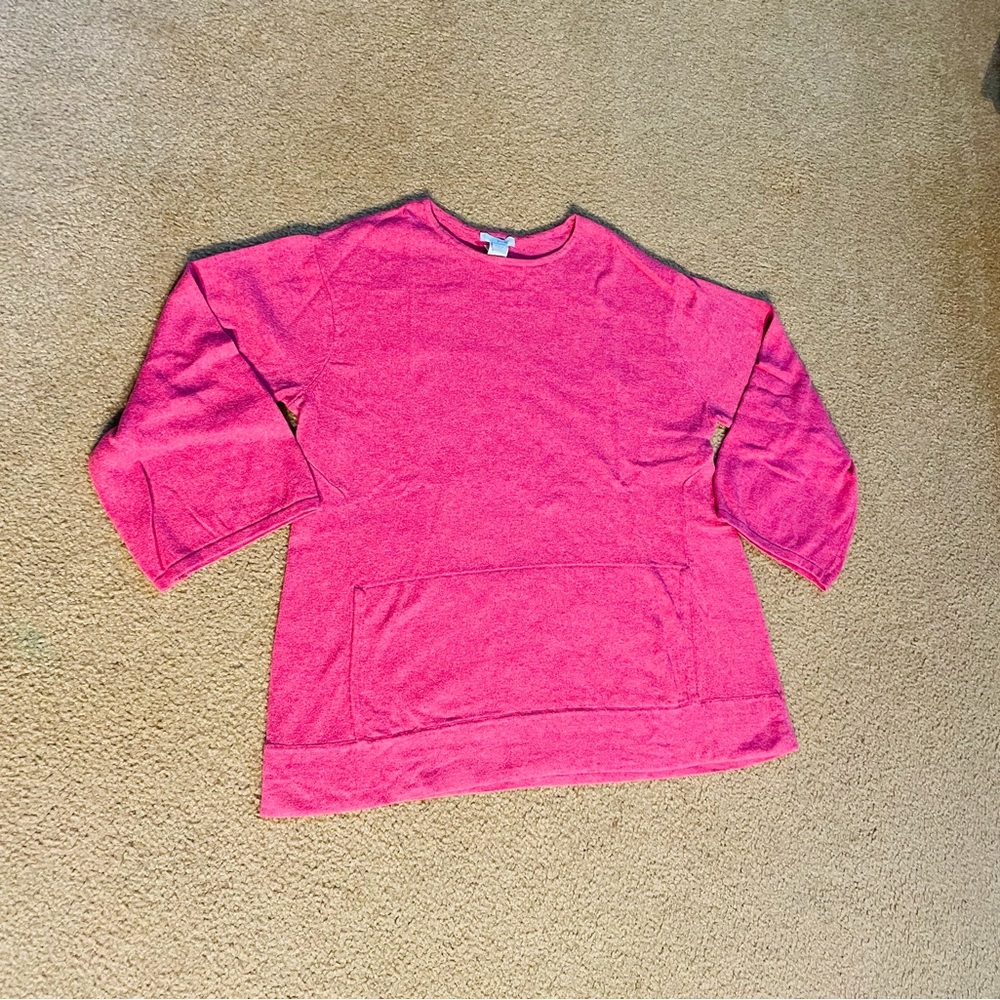 J. Jill Cashmere Lightweight Sweater with a Front Pouch Pocket